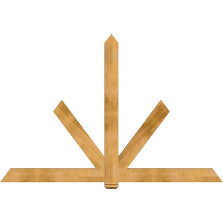 Ekena Millwork Kennewick Rough Sawn Timber Gable Bracket, Western Red Cedar, 96"W x 64"H x 2"D x 6"F, 16/12 Pitch GBW096X64X0206KEN00RWR